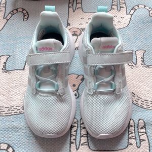 Adidas kids sneakers, 11K, light sea green shoes